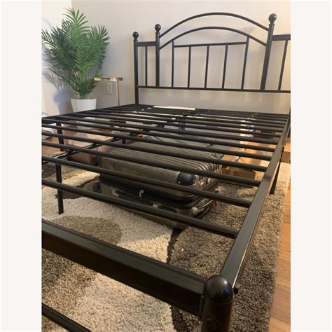 queen box bed frame wood with metal bars|wayfair metal bed frame queen.